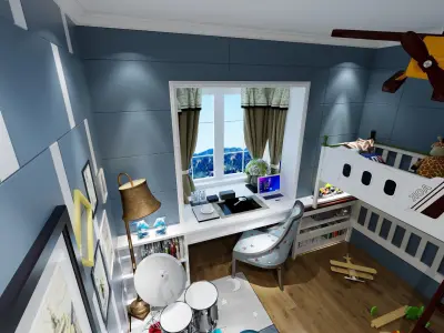 Boys Bedroom  Inspiring Spaces 3D model