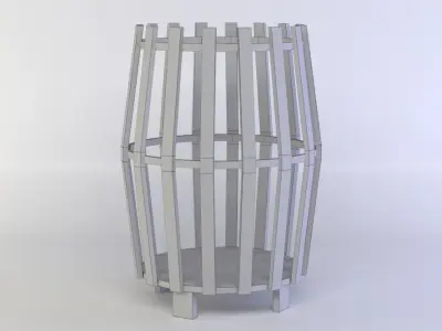 Barrel lamp Low-poly 3D model