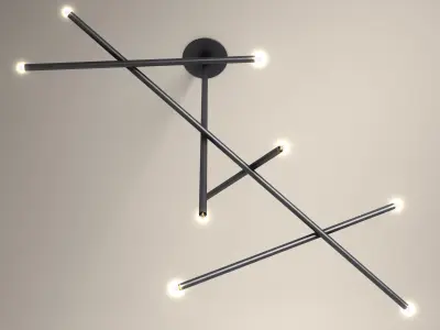 Pick Up Chandelier 5 Stick Vertical Free 3D model