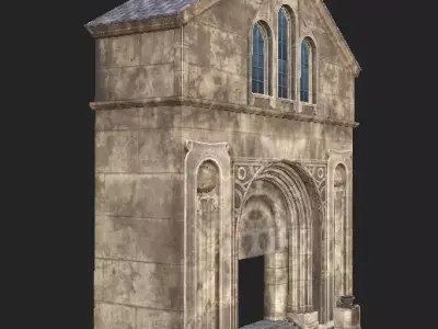 Church Entrance Low-poly 3D model