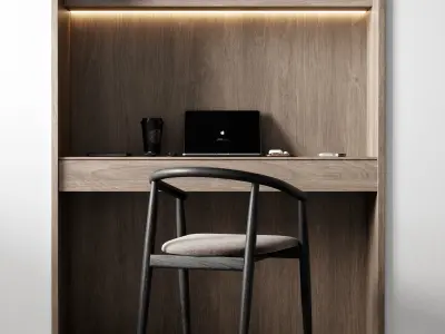 Workplace 8 desks and wardrobes for spaces 3D model