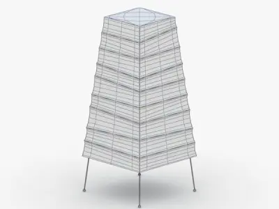 1413 - Paper Lamp Low-poly 3D model