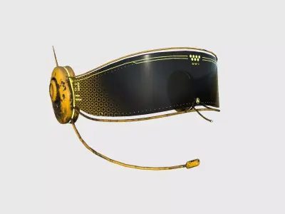 SciFi Glasses H05 Yellow - Character Design Fashion Low-poly 3D model