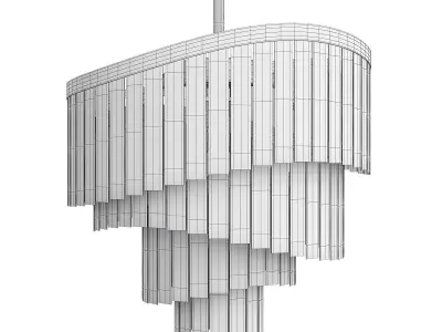 SIRIAN modern chandelier in brass Low-poly 3D model