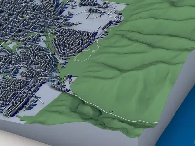 Providence Cityscape Utah Cache Valley Town Architecture 3D model