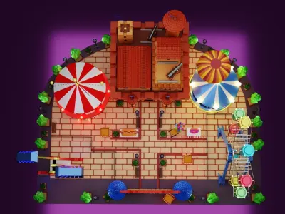 Amusement Park Low-poly 3D model