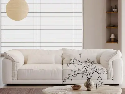 Pixels and Flowers living room interior scene 3D model