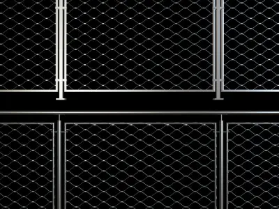 Steel railing with rope system 3D model