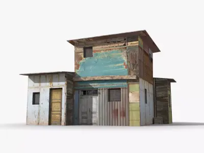 Slum x18 Low-poly 3D model purchase