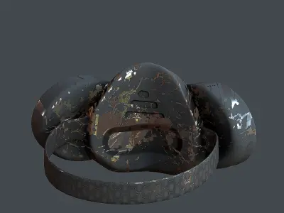 Gas mask helmet 3d model scifi Low-poly  Low-poly 3D model
