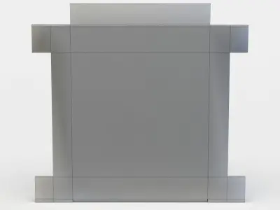 Window antique mirror with silver frame Low-poly 3D model