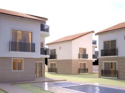 Villa Residential - Three House Complex 3D model