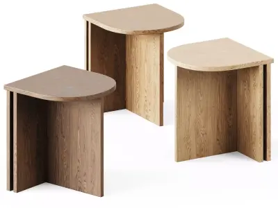 Hinoki Wood Round Side Table by The Citizenry 3D model