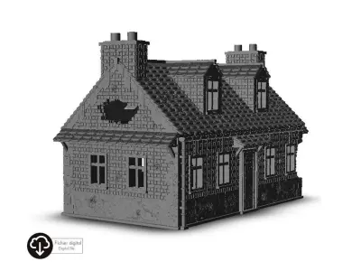 Ruined house 13 3D print model