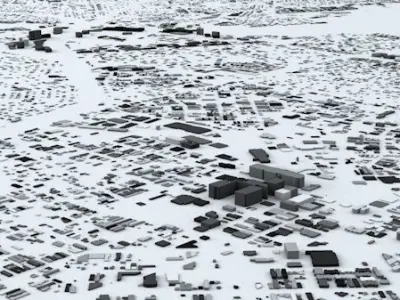 Los Angeles LAX Airport Area Streets and Buildings 3D model