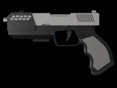Modern Sci-fi Pistol Low-poly 3D model purchase