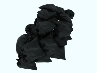 Textured Garbage Bags 4 3D model