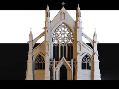 Cathedral Facade- 3d Model 3D model