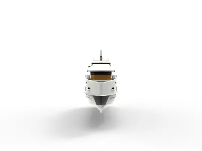 white yacht 3D model