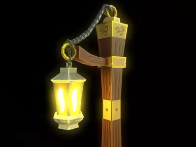 STYLIZED LANTERN Low-poly 3D model purchase
