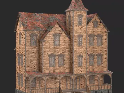 Old Medieval Abandoned House 4 3D model