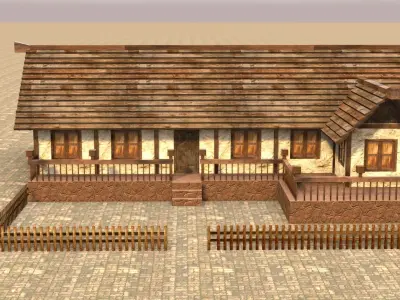 Medieval house sixteen 14 Low-poly 3D model
