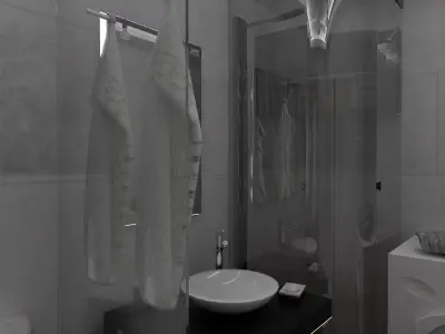 Bathroom model with V-Ray settings 3D model