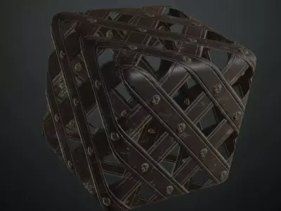 Medieval Riveted Iron Portcullis Metal PBR Seamless Texture