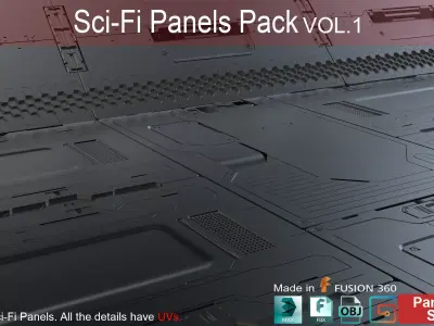 Sci-Fi Panels Volume 1 3D model