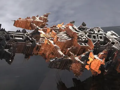 Spaceship Battle star Rig 2  3D model