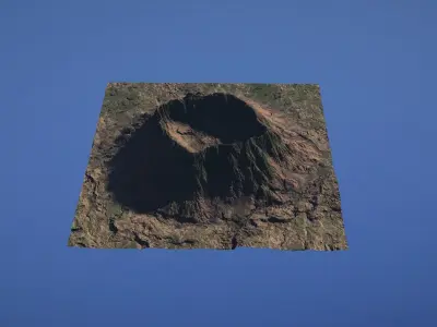 Landscape Environment Volcano Snow 43 Low-poly 3D model