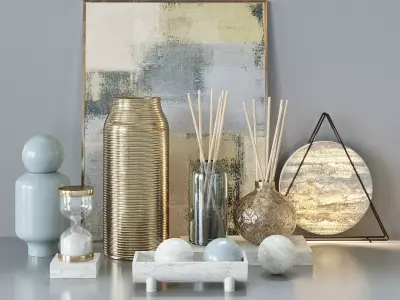 Decorative Set 1 of items on table 3D model