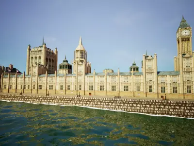 Palace of Westminster and Big Ben Low-poly 3D model Low-poly 3D model