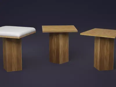 Christmas Bar Table I Bar Stand - Stylized 3D Asset Low-poly 3D model