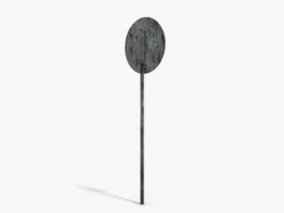 Damaged Railroad Sign Low-poly 3D model