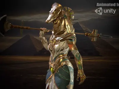 Amat Egyptian goddess Low-poly 3D model