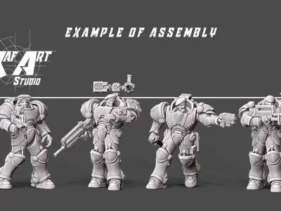 Cosmic legionnary Kit - Green Beret in heavy armor 3D print model