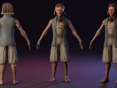 Hextor Game ready Character Low-poly 3D model