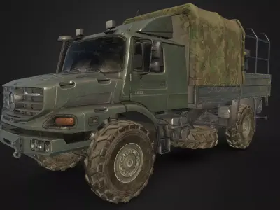 Next Generation Armed Trucks Low-poly 3D model
