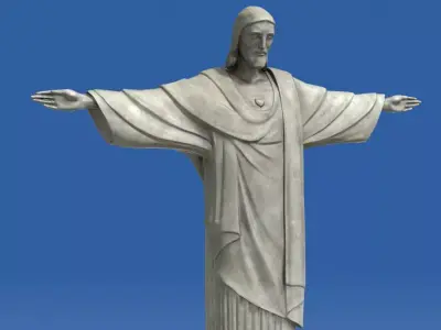 Realistic Christ Redeemer Statue 3D 3D print model