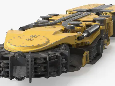  Mobile Tunnel Boring Machine Yellow Rigged for Maya 