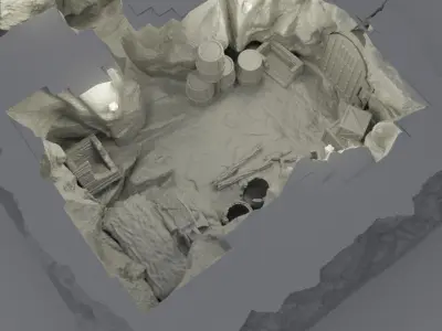 Small Bandit Hideout Tabletop Terrain 28 MM 3D print model