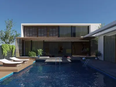 Modern Minimalist Villa with Swimming Pool  3D model