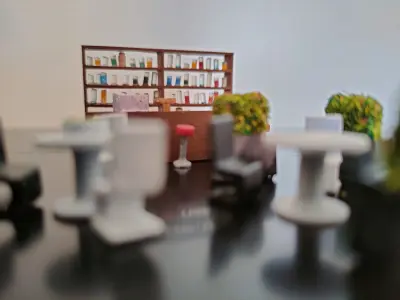 Bar and Restaurant furniture - H0 Scale 3D print model