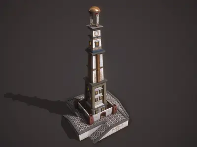 Roman-Greek Lighthouse Low-poly 3D model