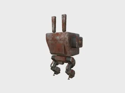 Robot C4 Destroyed Rust - Sentinel Character SciFi Design Low-poly 3D model