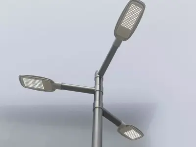 Street Light 12 Pole 3 Version 5 Low-poly 3D model