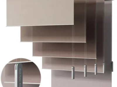 Roller blinds red collection minimal 01 Low-poly 3D model