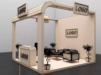 Modern Exhibition Stall Expo Booth Design 3D model