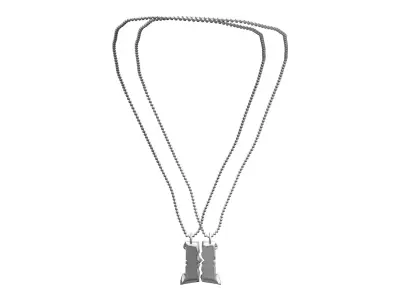 Necklace with Teared Pendant Low-poly 3D model